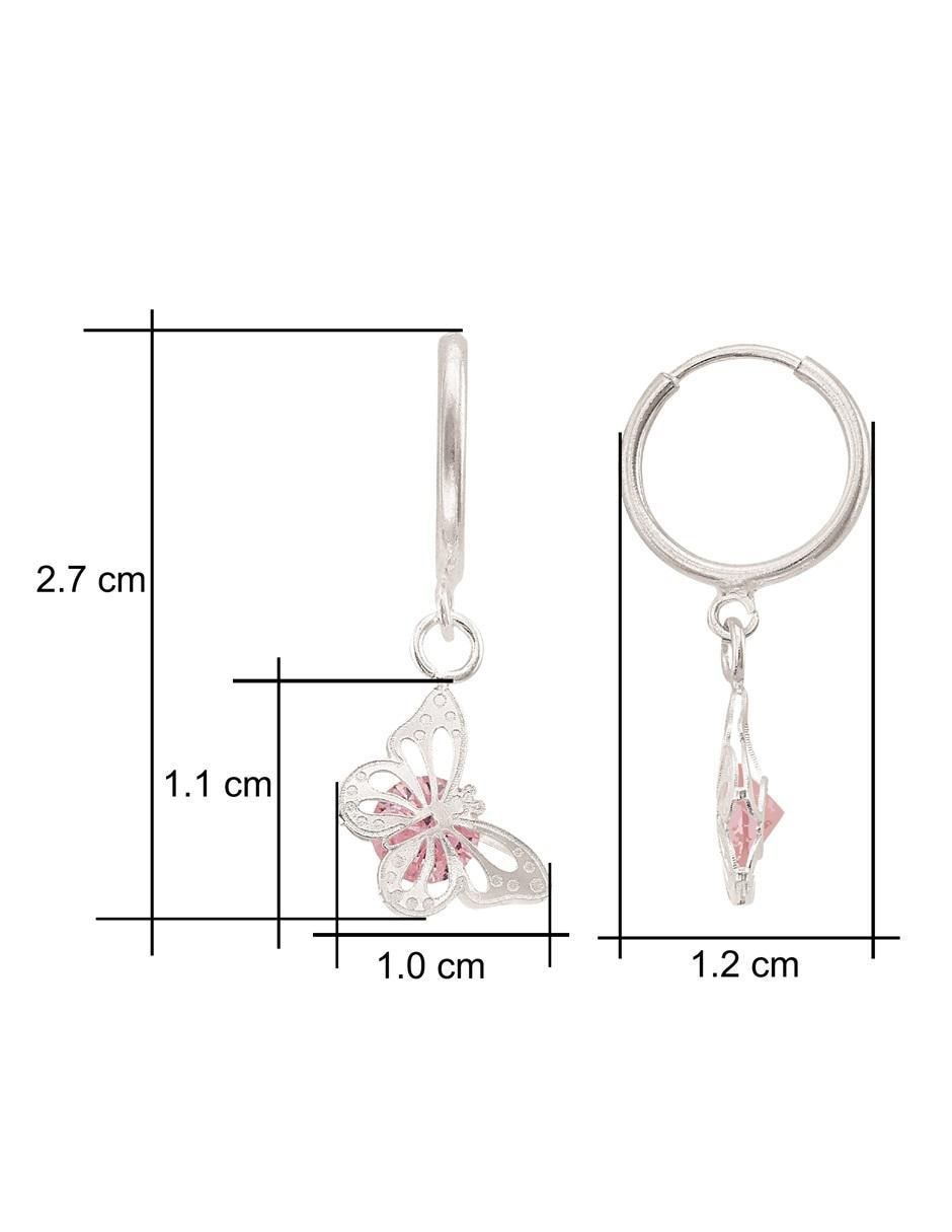 Aretes de mariposa de plata P 925 con acabado brillante 6