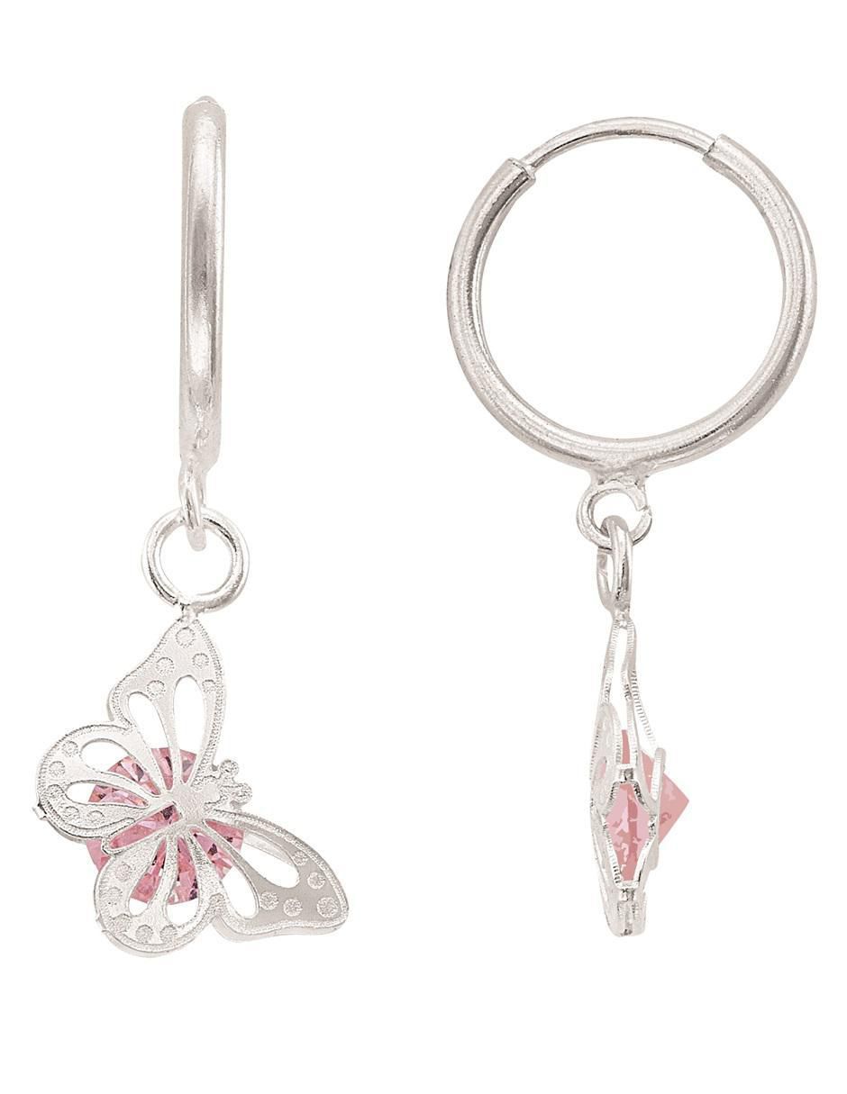 Aretes de mariposa de plata P 925 con acabado brillante 3