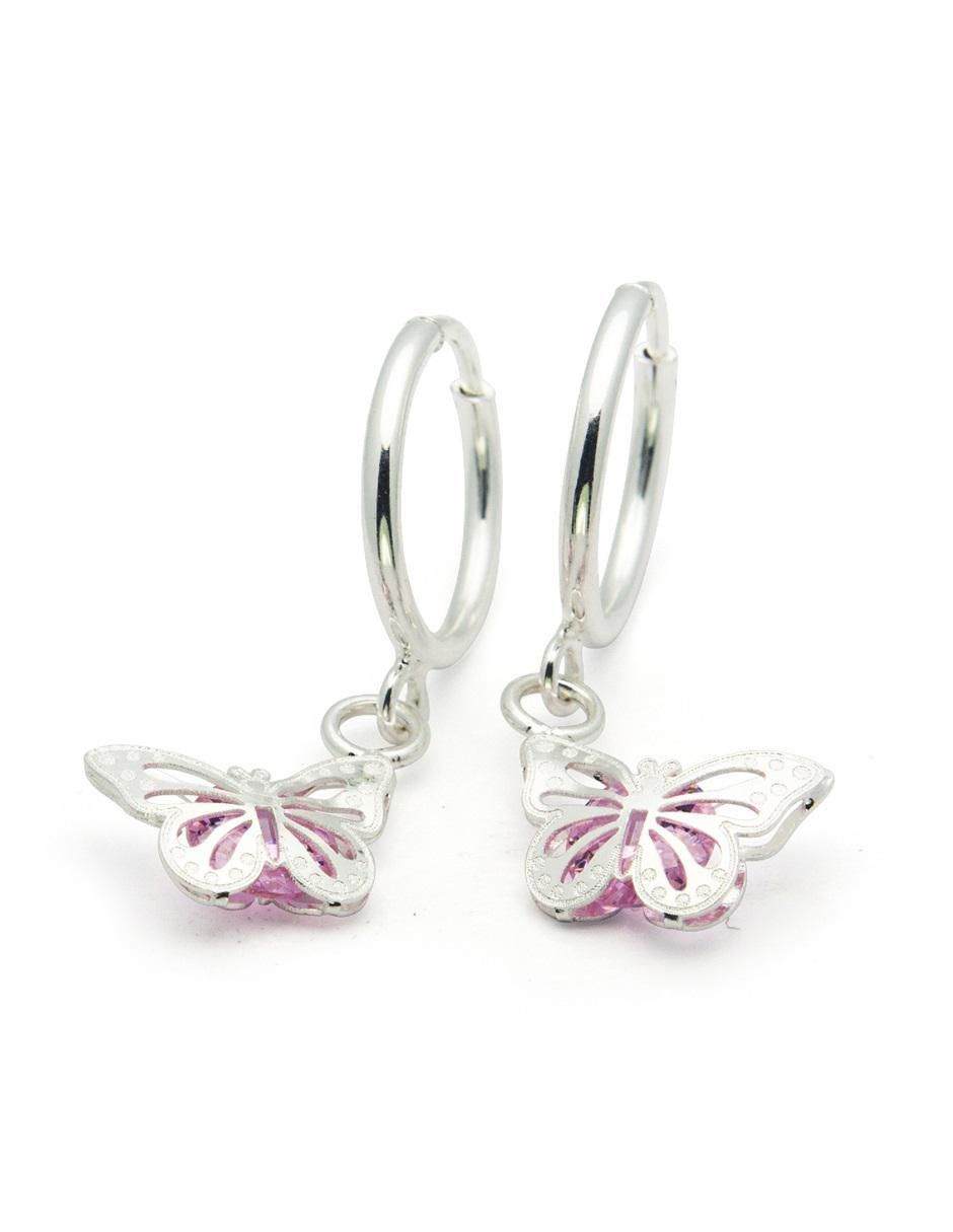 Aretes de mariposa de plata P 925 con acabado brillante 4