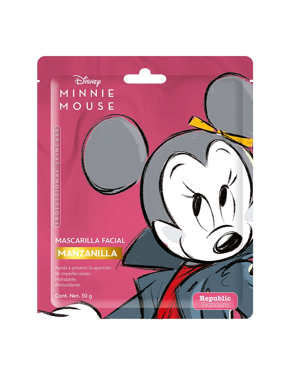 Mascarilla individual de Manzanilla Minnie Mouse para acné Mascarilla individual de Manzanilla Minnie Mouse para acné