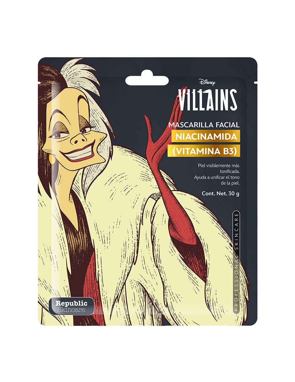Mascarilla individual de Niacinamida (Vitamina B3) Cruella para tonificar Mascarilla individual de Niacinamida (Vitamina B3) Cruella para tonificar