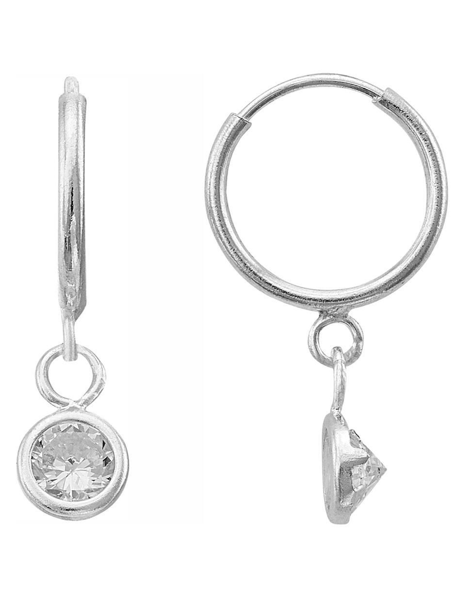 Aretes redondos de plata P 925 con acabado brillante 2