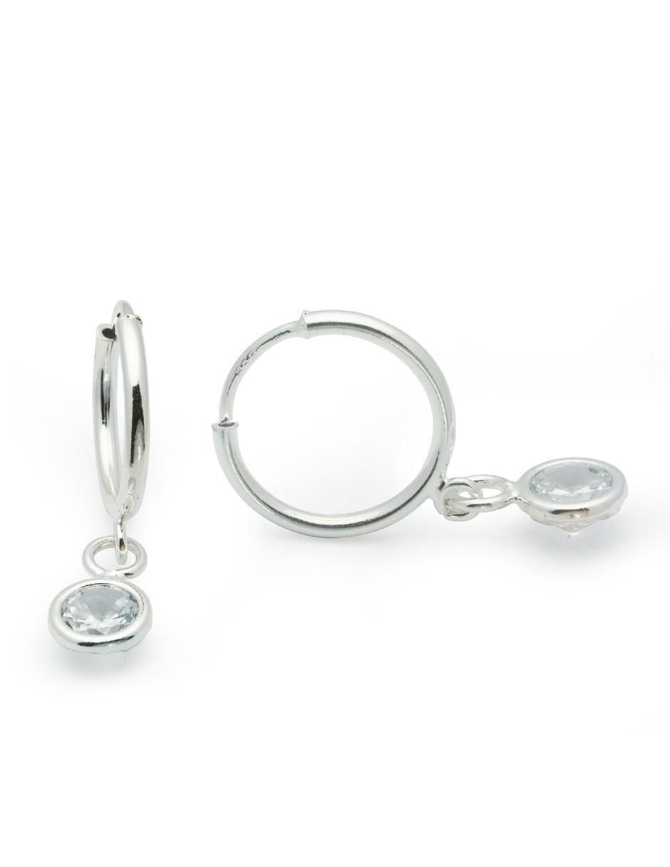 Aretes redondos de plata P 925 con acabado brillante 4