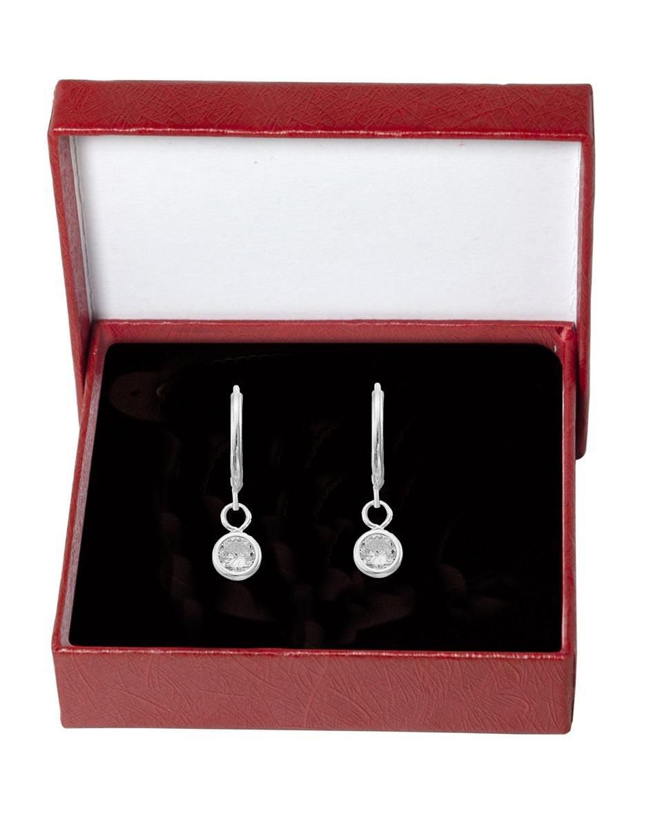 Aretes redondos de plata P 925 con acabado brillante 6