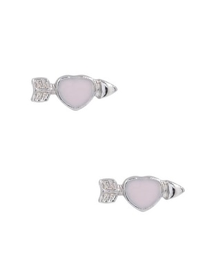 Aretes de corazón con acabado brillante Aretes de corazón con acabado brillante