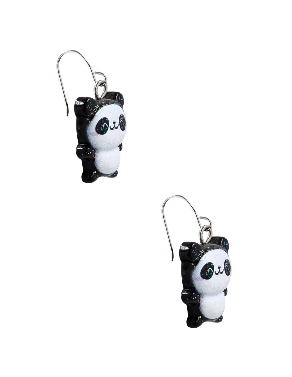 Aretes de panda Claire´S con acabado brillante