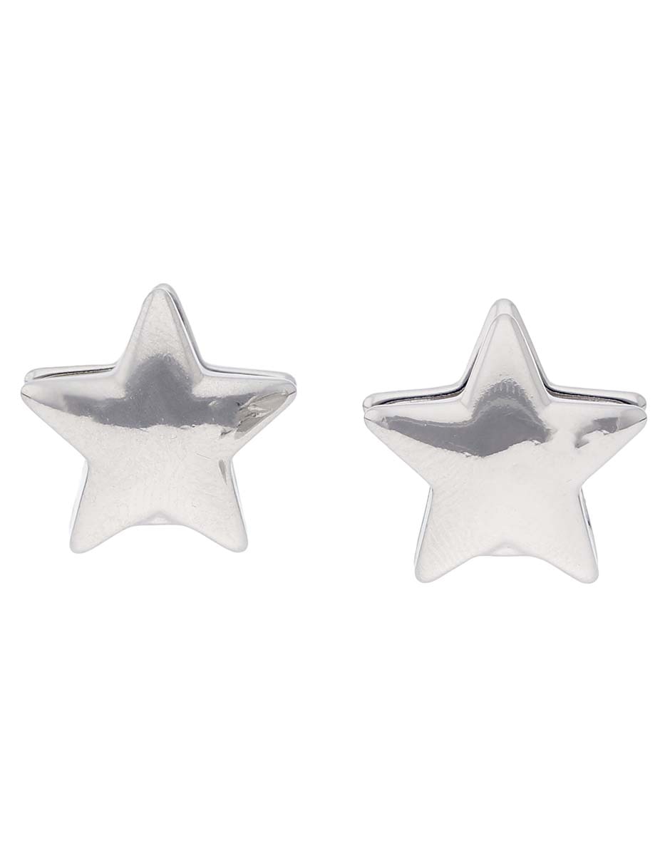 Aretes cortos de estrella con acabado pulido 1