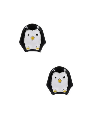 Aretes de pingüino con acabado mate