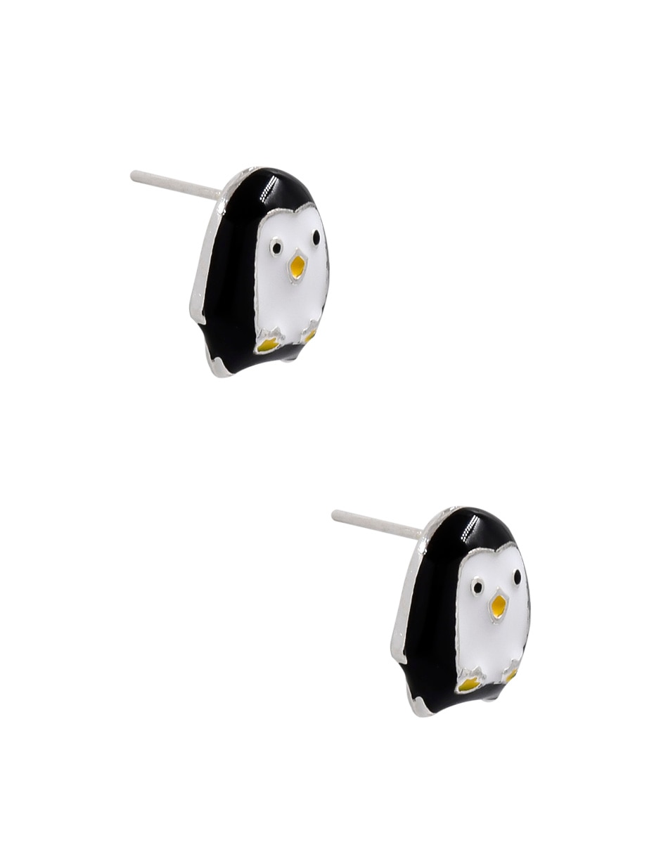 Aretes de pingüino con acabado mate 2