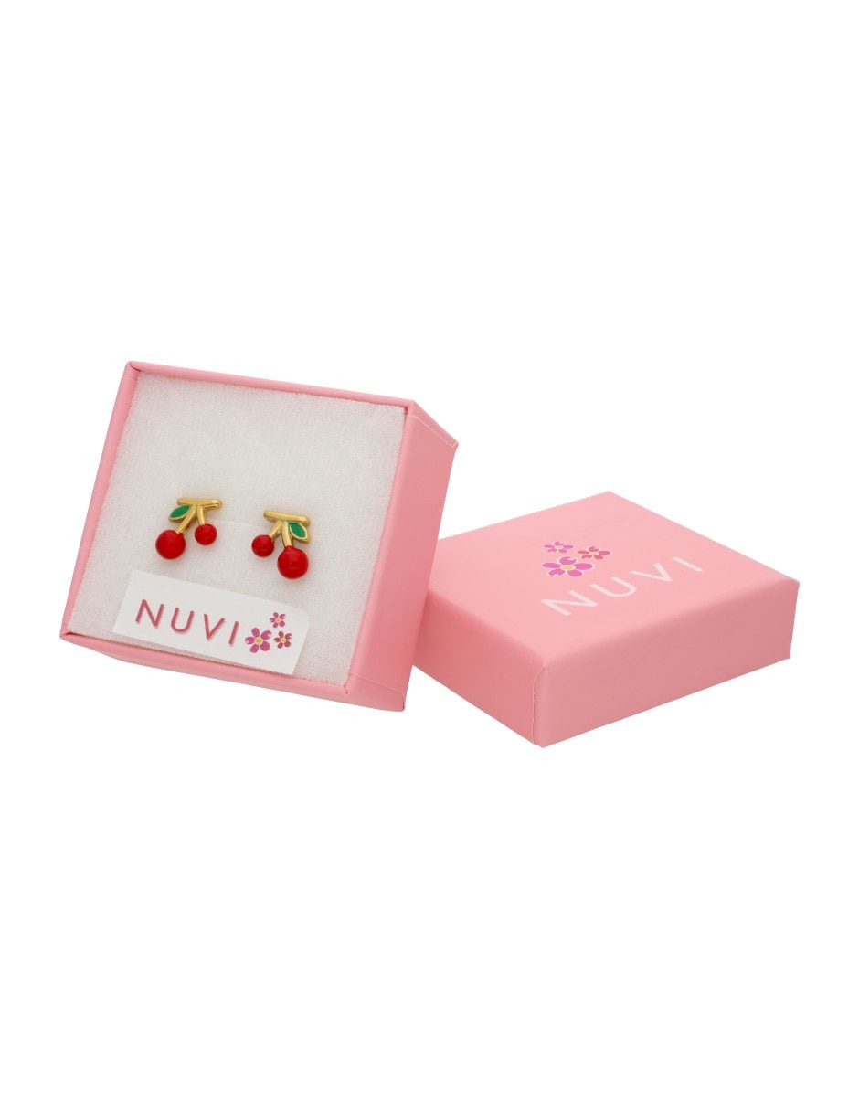 Broqueles de cereza con acabado brillante Broqueles de cereza con acabado brillante