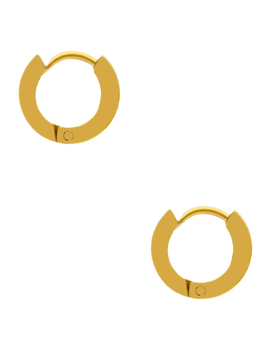 Aretes de círculo con acabado brillante 3
