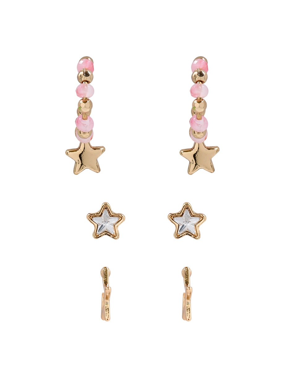 Set de aretes con acabado brillante Set de aretes con acabado brillante
