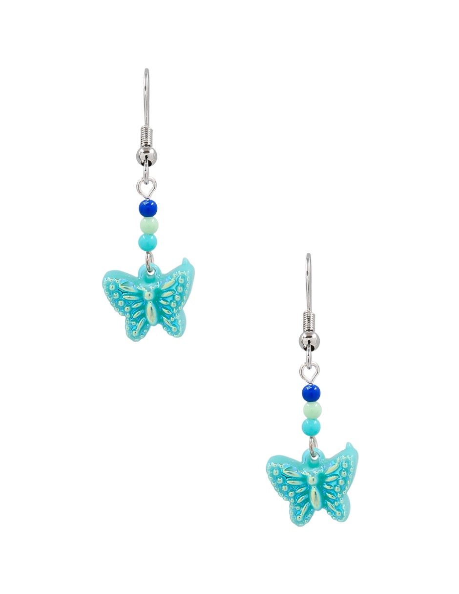 Aretes de mariposa con acabado brillante