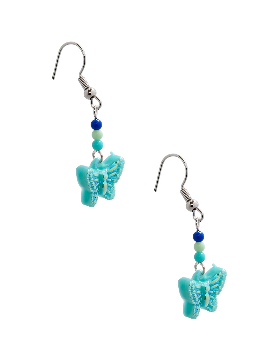 Aretes de mariposa con acabado brillante 2