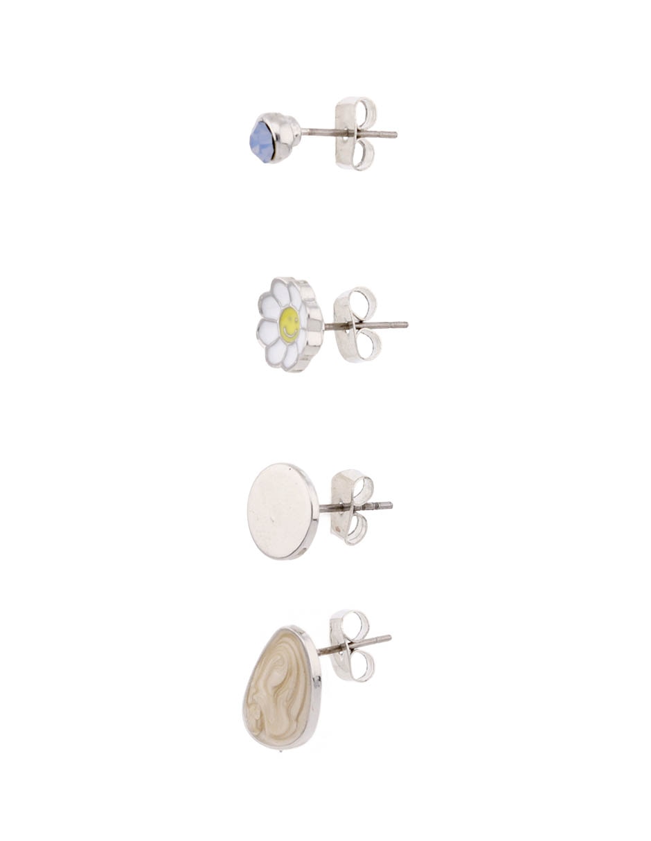 Set de aretes con acabado brillante 2