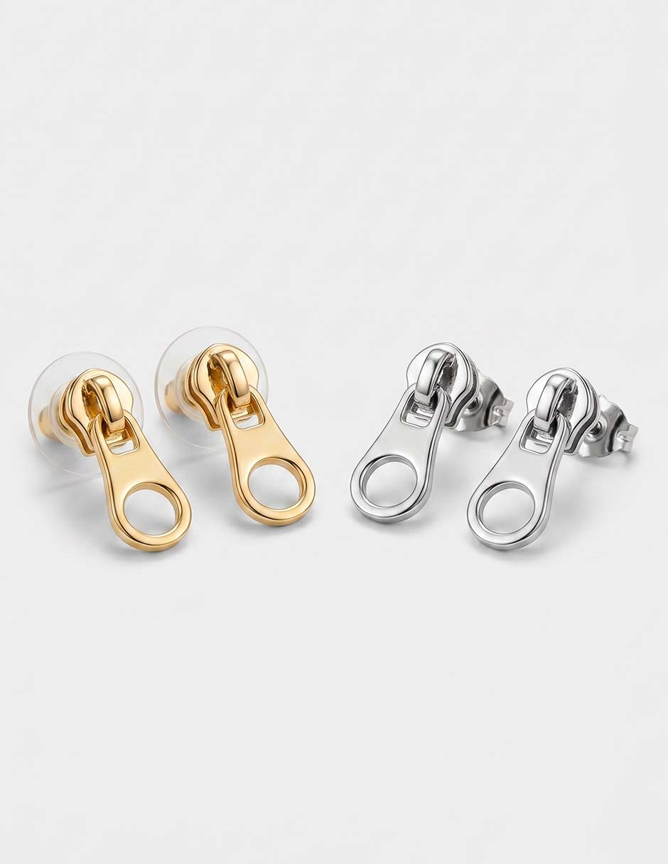 Set de aretes con acabado brillante 1