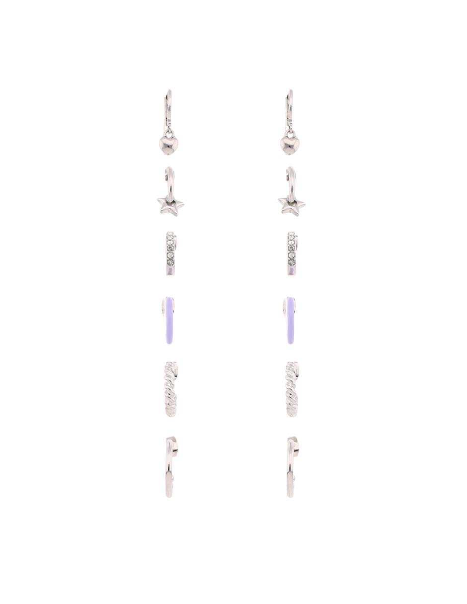 Set de aretes con acabado pulido