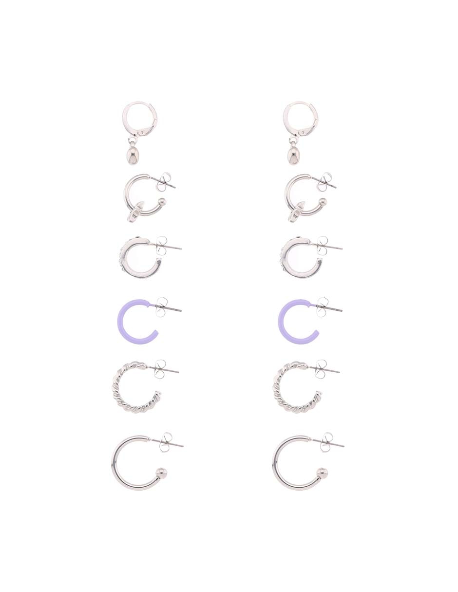 Set de aretes con acabado pulido 3