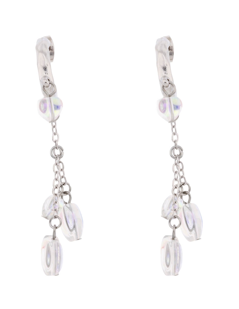 Aretes de corazón con acabado brillante