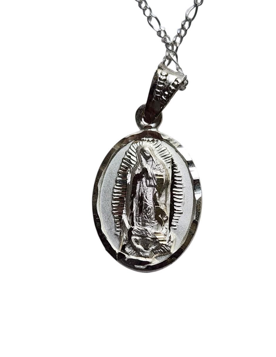 Medalla y cadena San Judas Tadeo de ovalado Doble vista de plata P 925 3