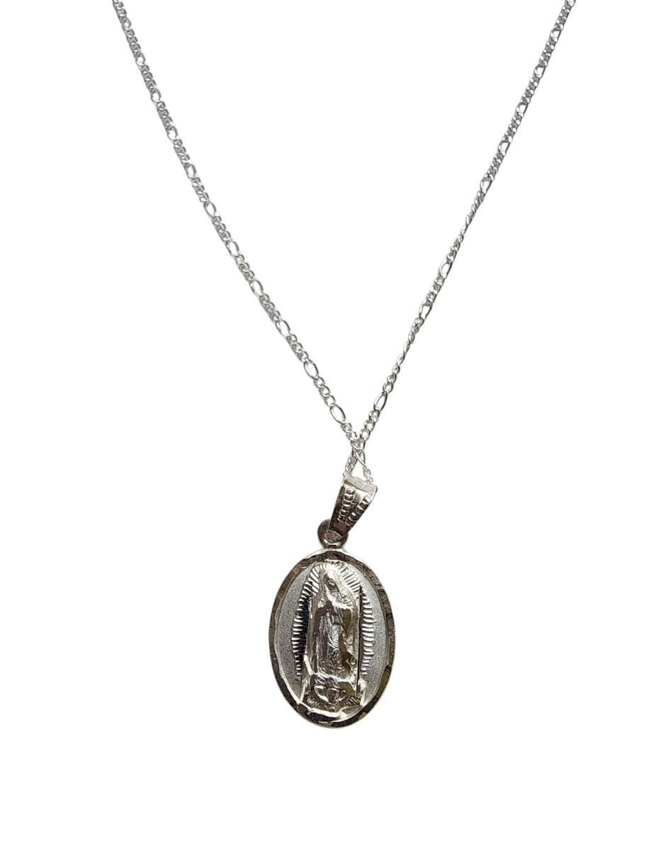 Medalla y cadena San Judas Tadeo de ovalado Doble vista de plata P 925 4