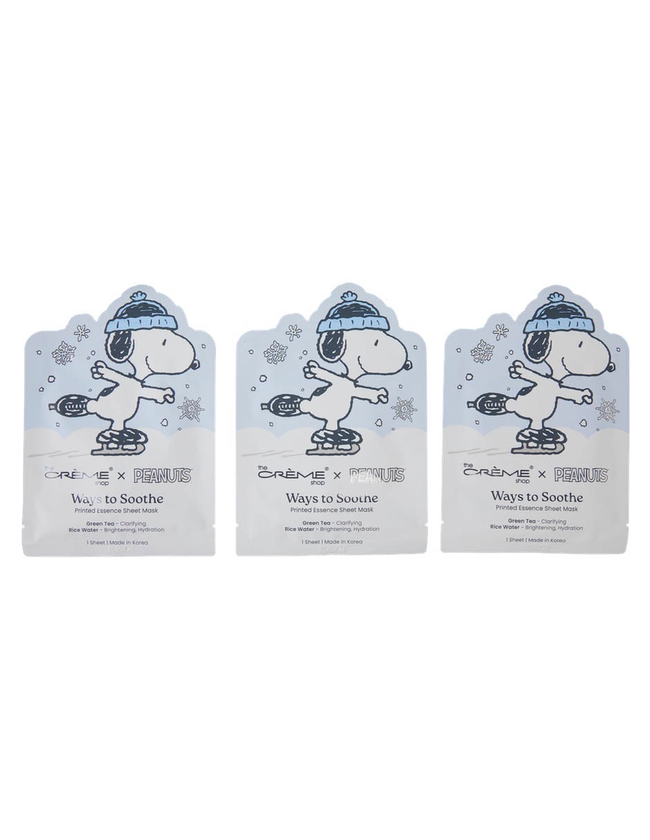 SNOOPY Set mascarilla facial ways to soothe para hidratar snoopy