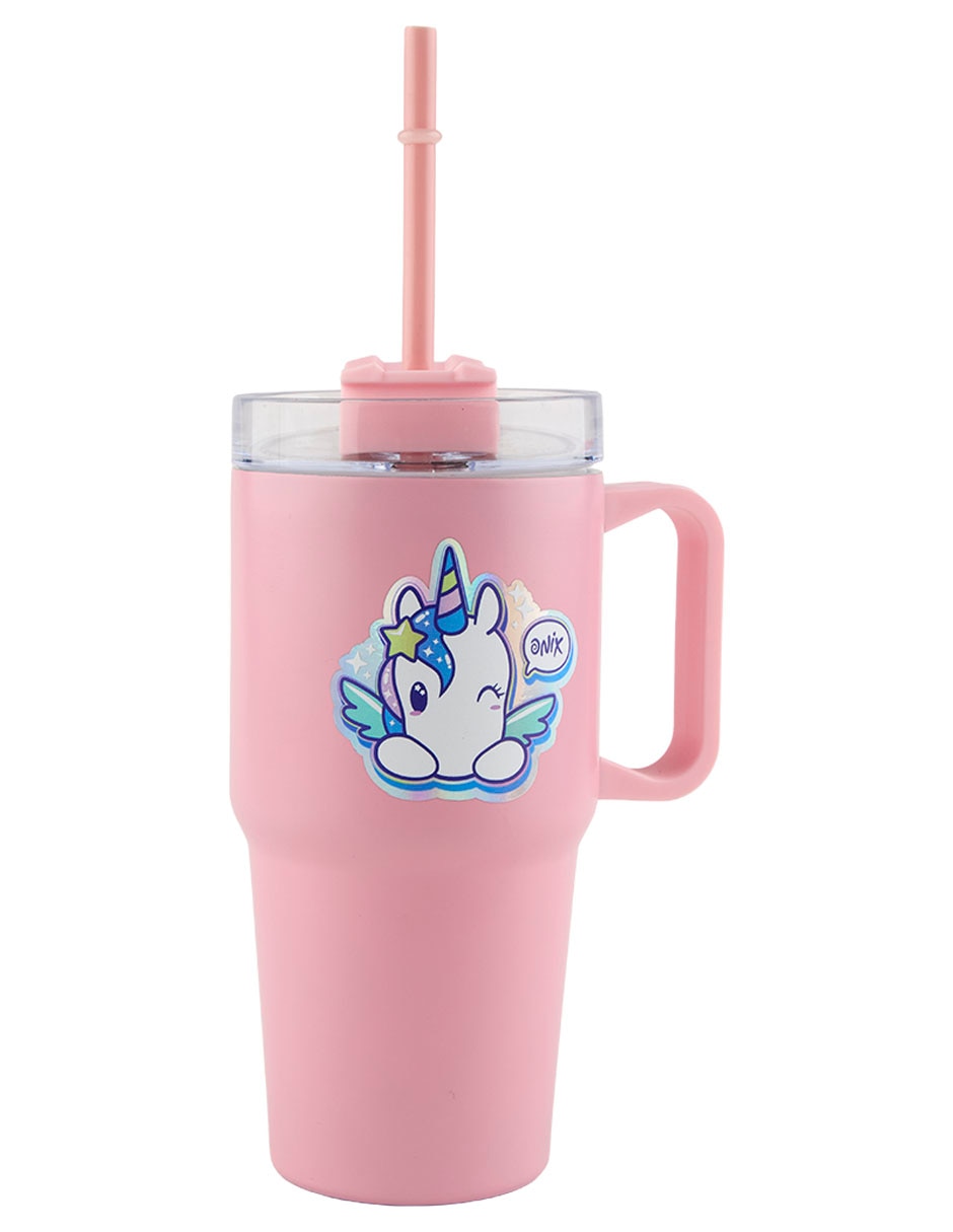 Vaso con tapa y popote 8