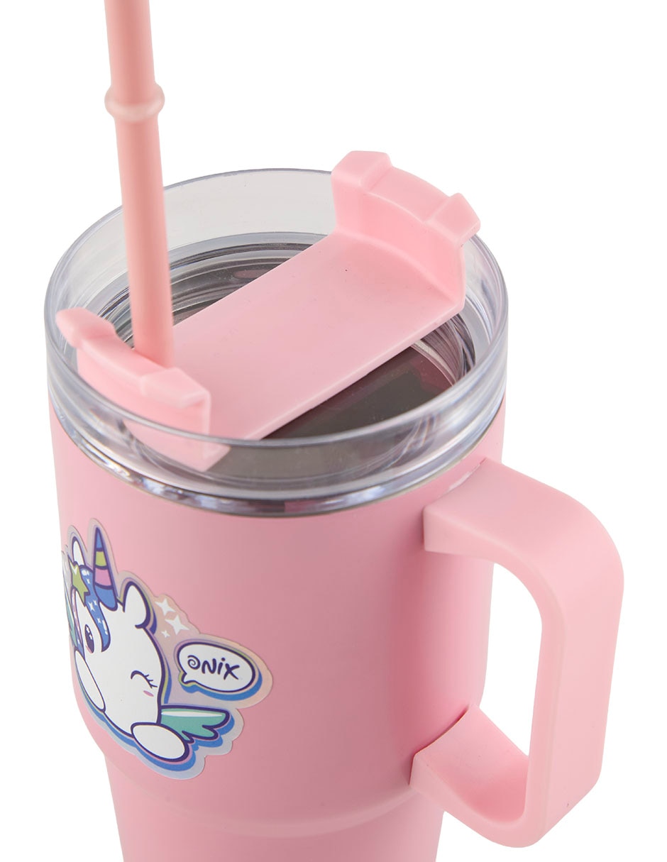 Vaso con tapa y popote 10