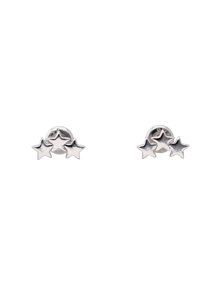 Aretes de estrella de plata P 925 con acabado pulido