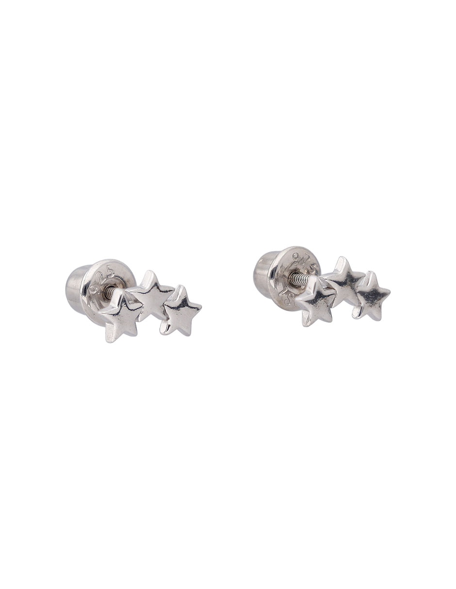 Aretes de estrella de plata P 925 con acabado pulido 2