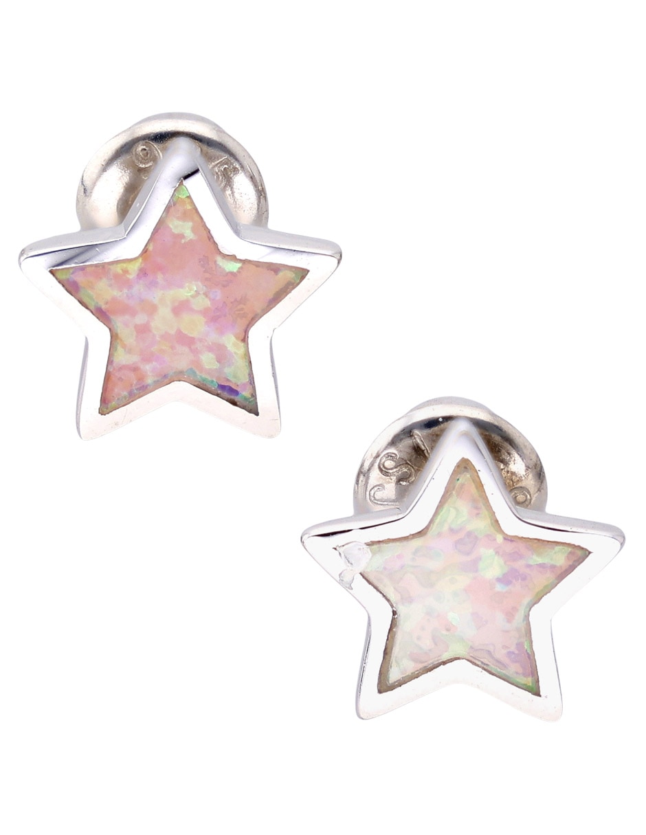 Aretes de estrella de plata P 925 con acabado pulido