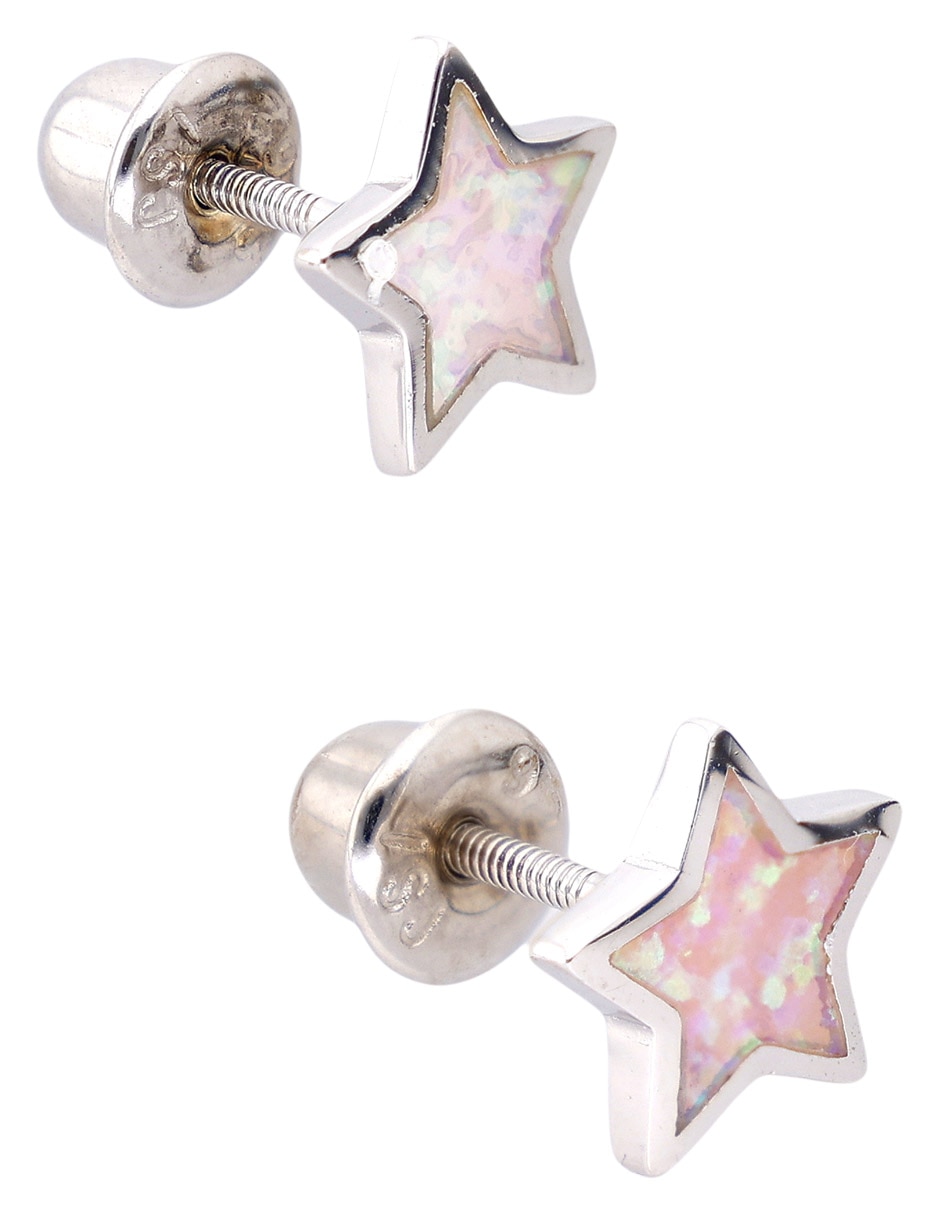 Aretes de estrella de plata P 925 con acabado pulido 2