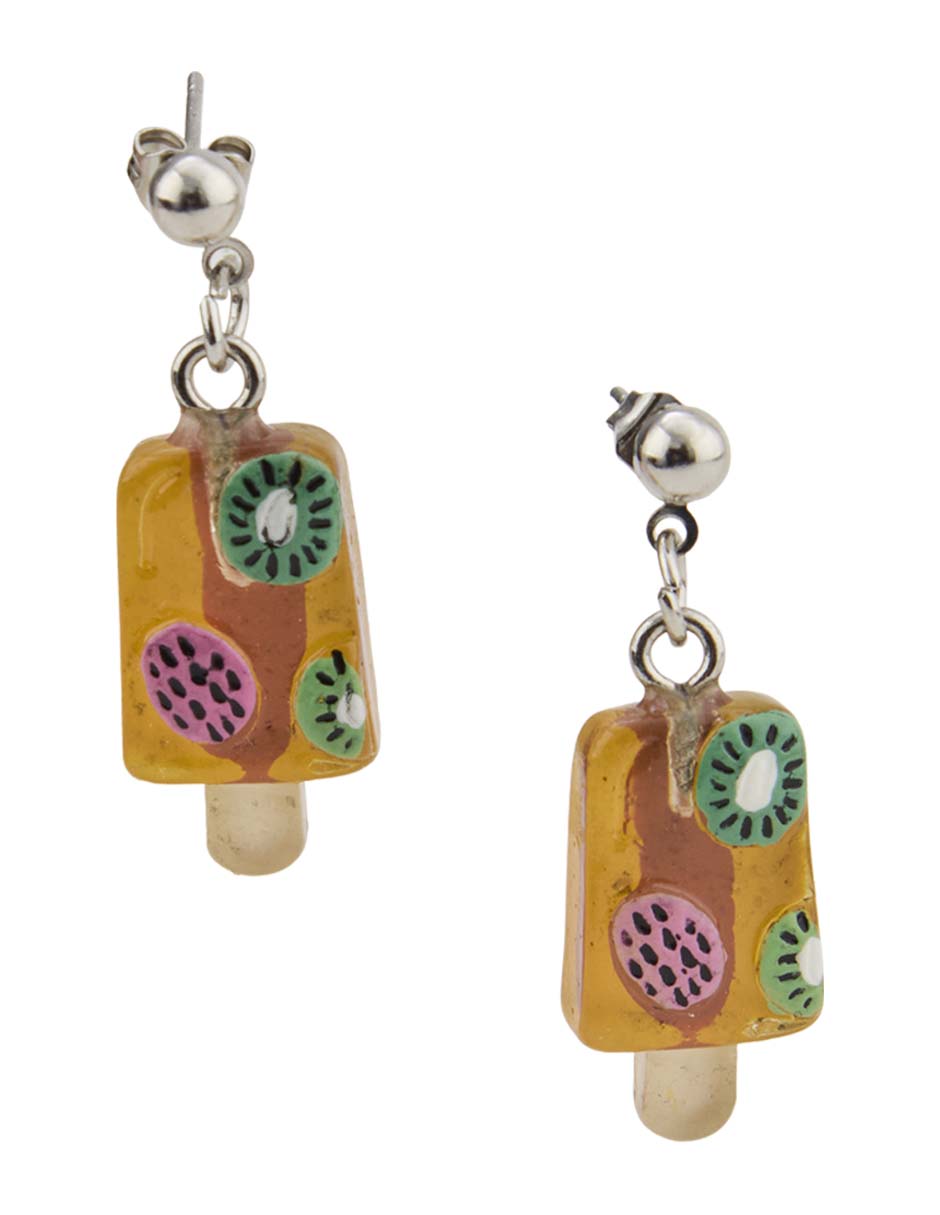 Set de aretes de paleta Piquenique con acabado brillante