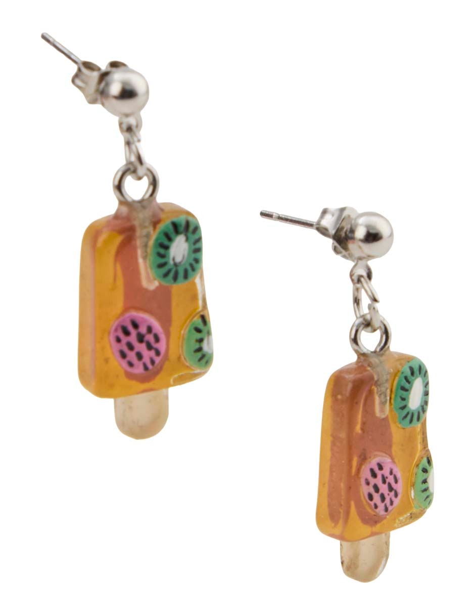 Set de aretes de paleta Piquenique con acabado brillante