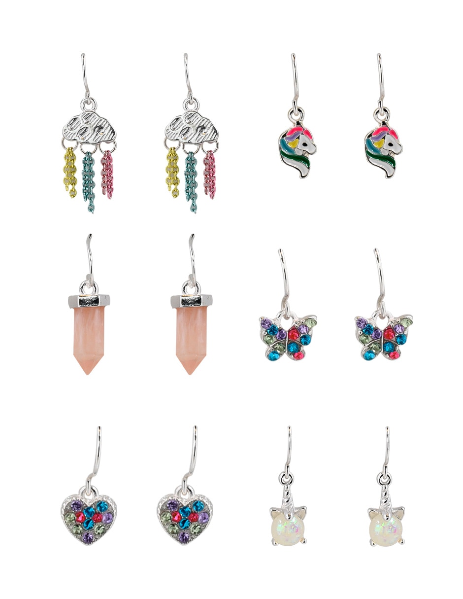 Set de aretes con acabado brillante Set de aretes con acabado brillante