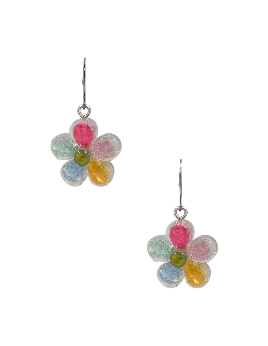 Aretes de flor con acabado brillante Aretes de flor con acabado brillante