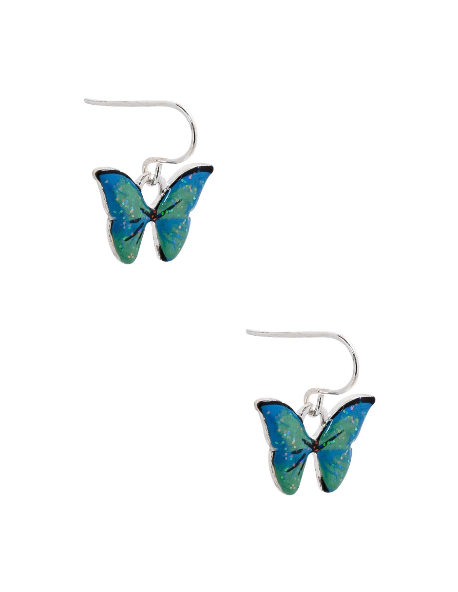 Aretes de mariposa con acabado brillante 2