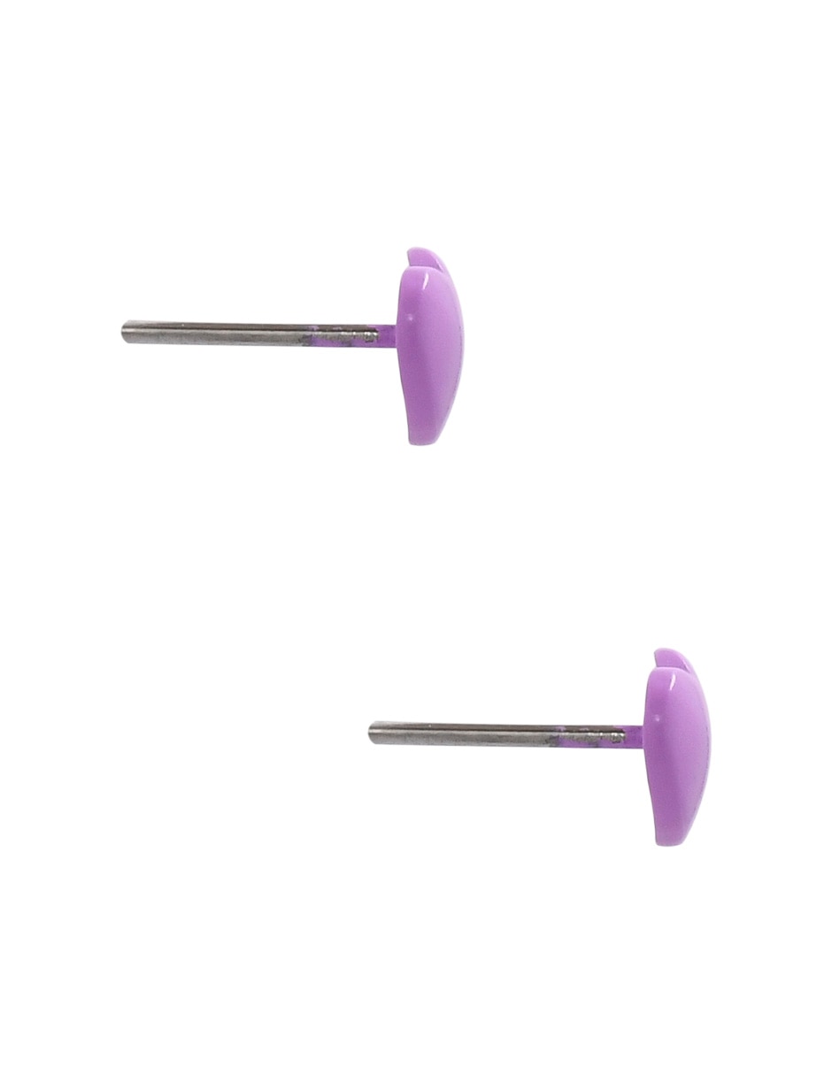 Set de aretes de flor con acabado brillante 3