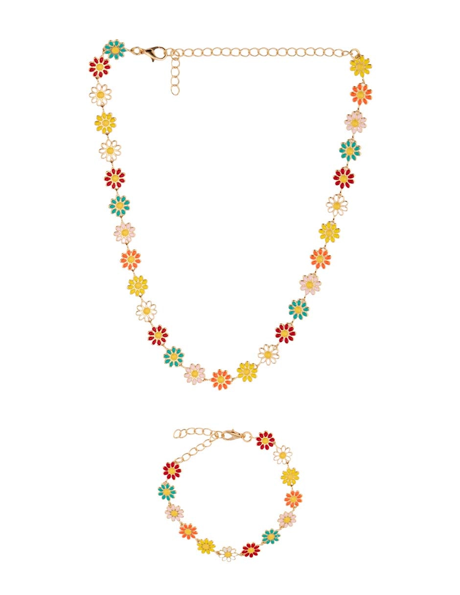 Collar Y Pulsera De Flor Piquenique
