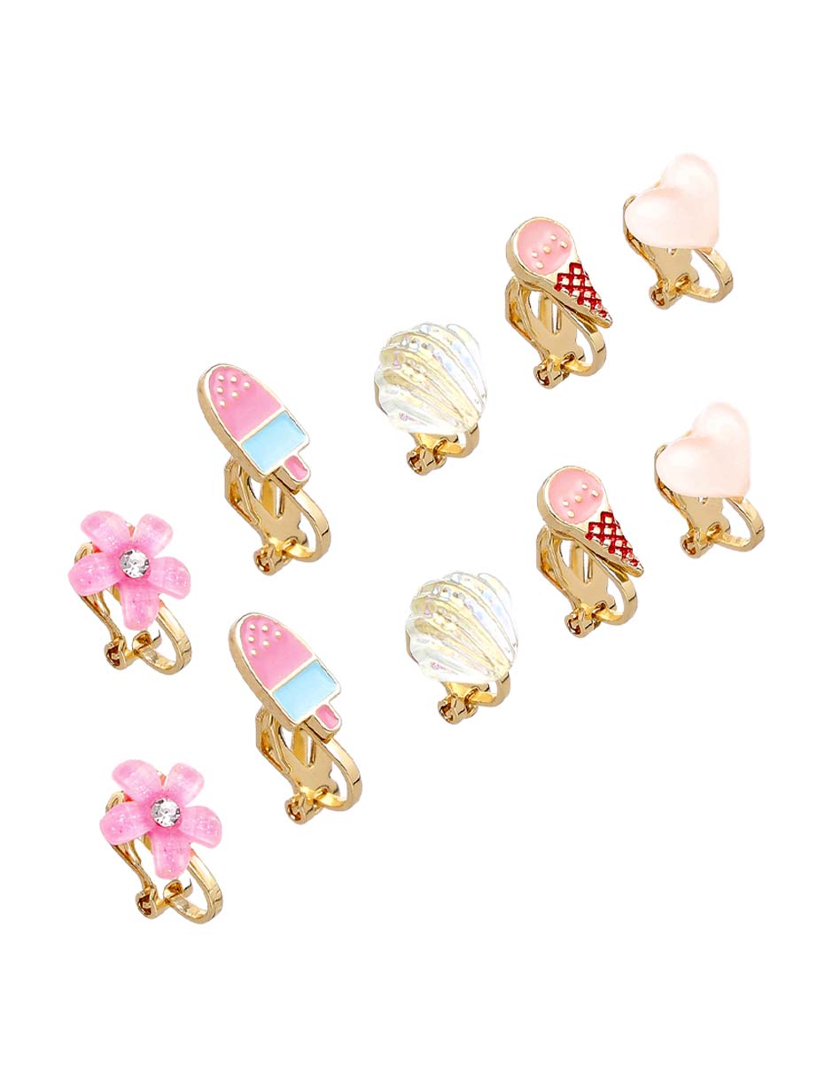 Set de aretes con acabado brillante 5