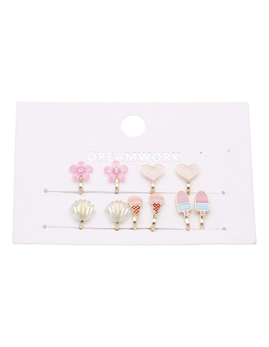 Set de aretes con acabado brillante 7