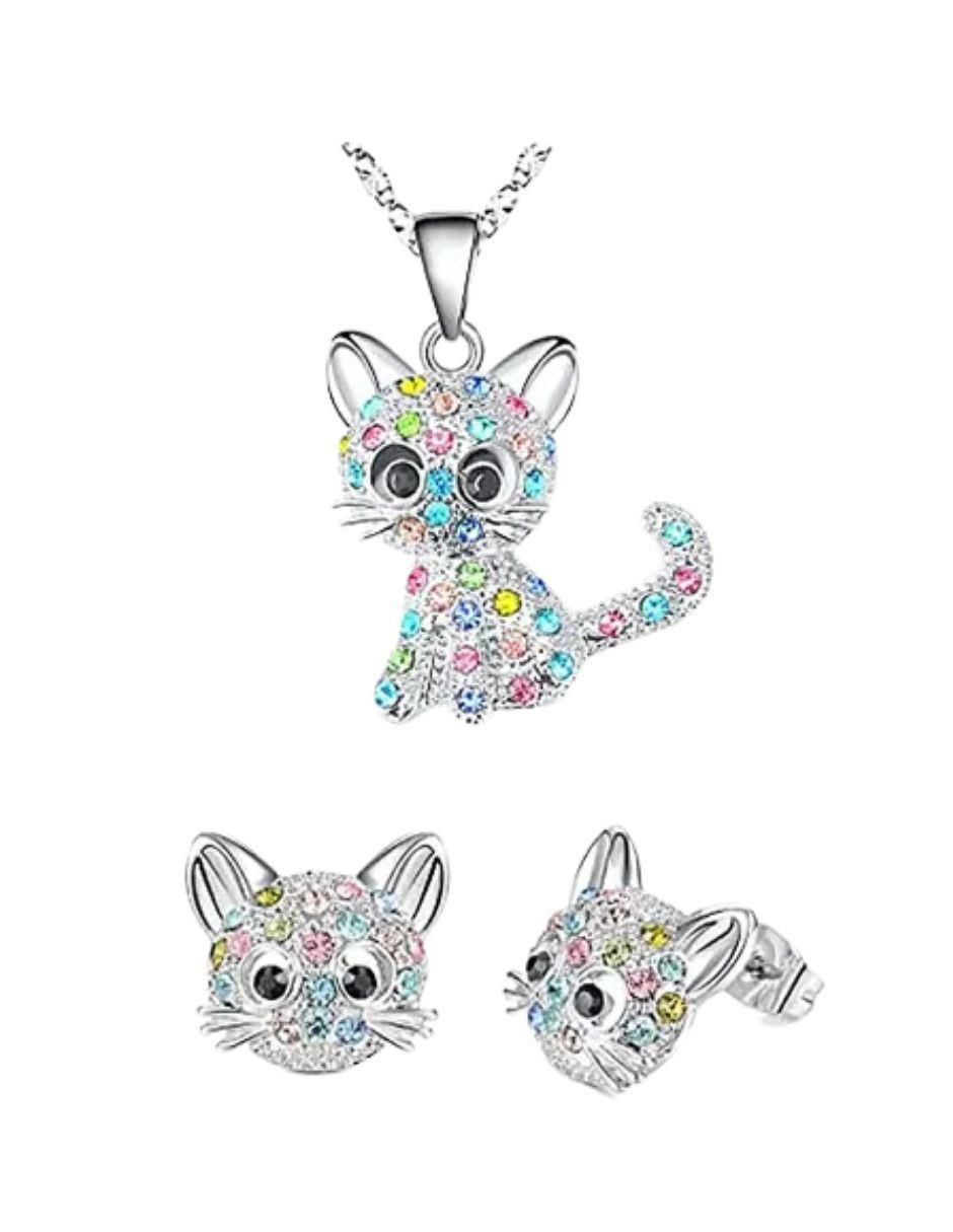 Aretes y collar de gato Gi Aretes y collar de gato Gi