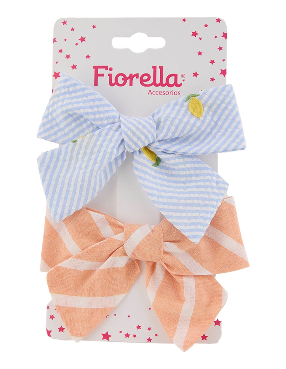 Set de moño 2 piezas para cabello Fiorella con aplicación broche