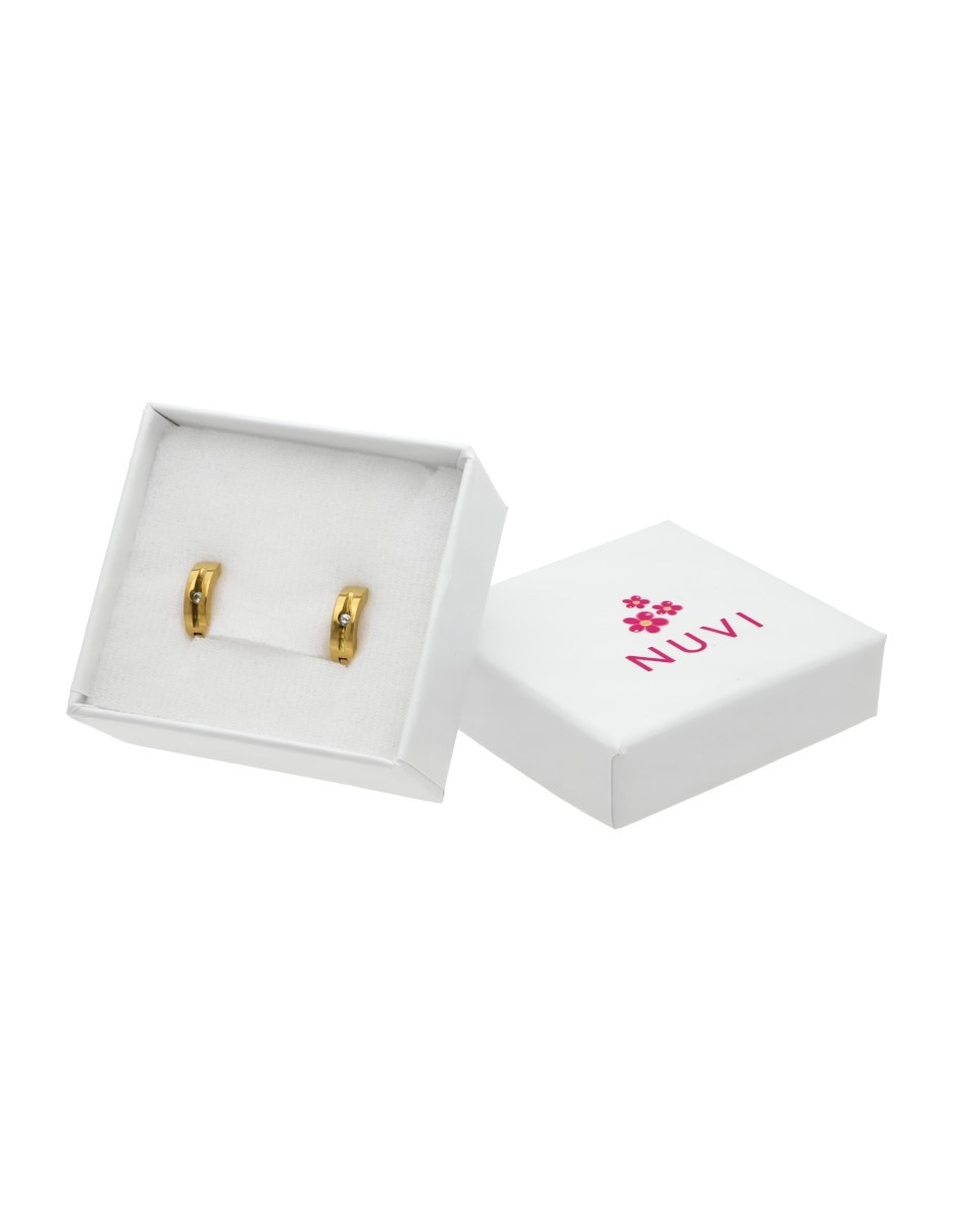 Aretes Huggies Redondos Nuvi Con Acabado Liso