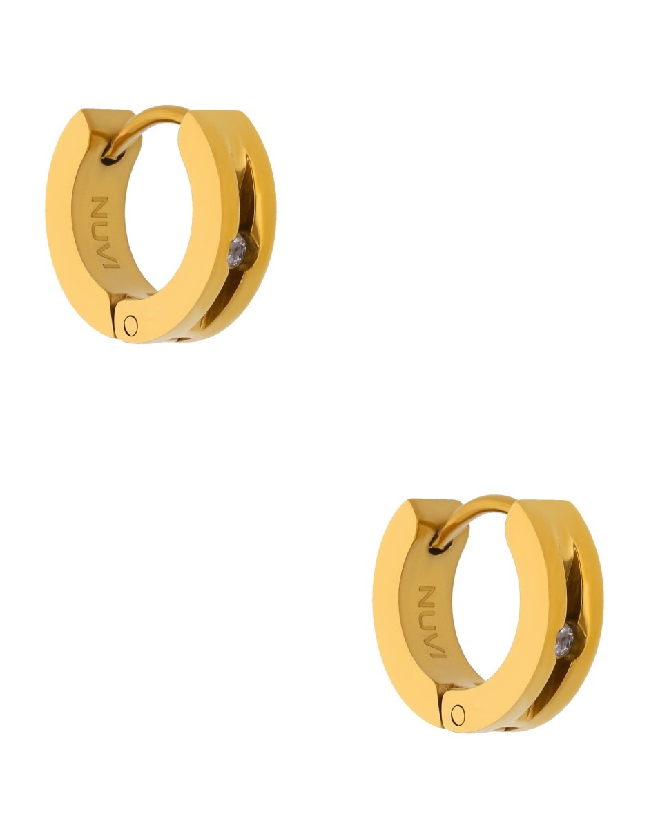 Aretes Huggies Redondos Nuvi Con Acabado Liso