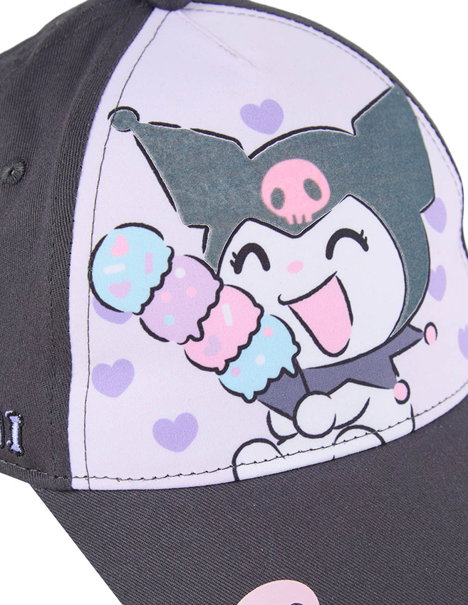 Gorra visera curva velcro Kuromi para niña 7
