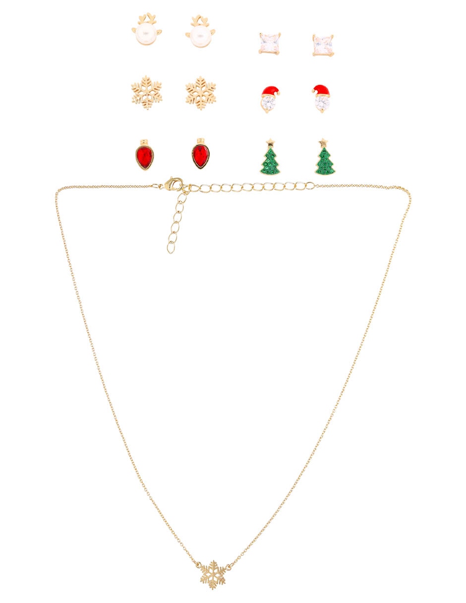 Set de aretes con acabado brillante