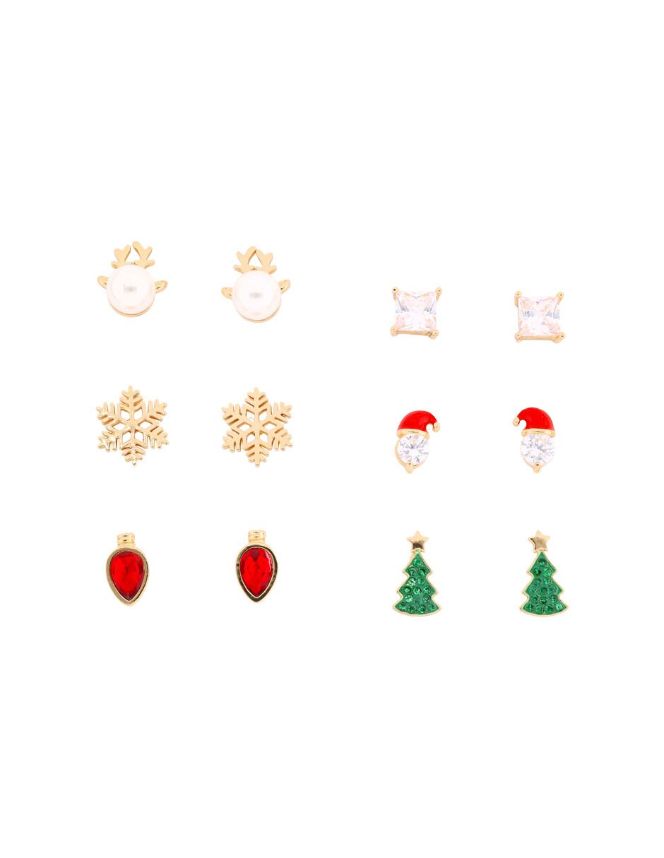 Set de aretes con acabado brillante 4
