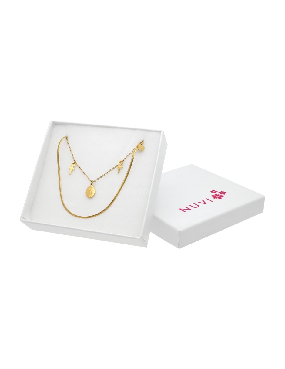 Collar con dije de virgen nuvi religioso
