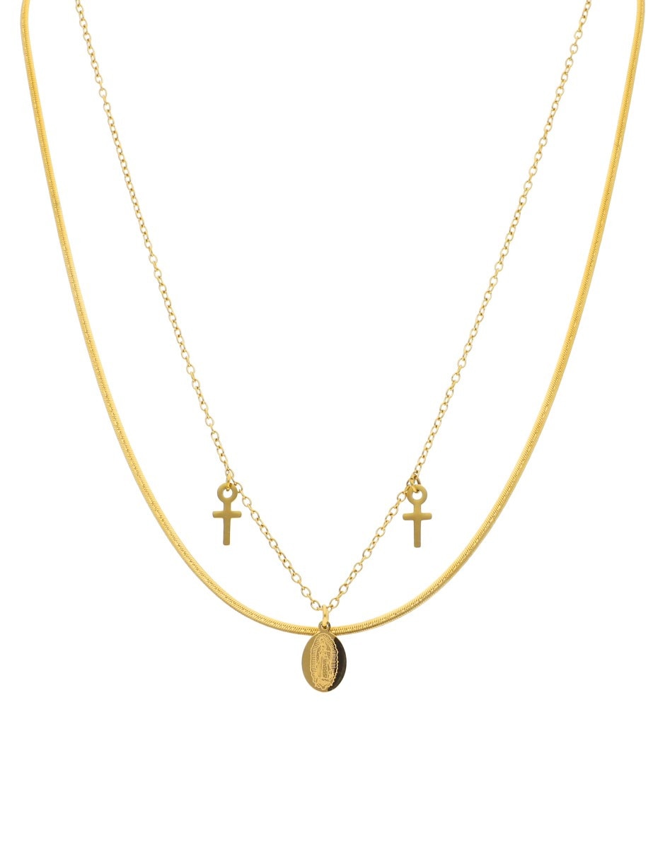 Collar con dije de virgen religioso